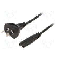 Cablu alimentare AC, 1.8m, 2 fire, culoare negru, AS/NZS 3112 (I) mufa, IEC C7 mama, SUNNY - C7A18