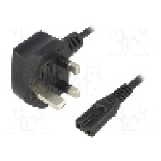 Cablu alimentare AC, 1.8m, 2 fire, culoare negru, BS 1363 (G) mufa, IEC C7 mama, ESPE - 