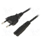 Cablu alimentare AC, 1.8m, 2 fire, culoare negru, CEE 7/7 (E/F) mufa, IEC C7 mama, SUNNY - C7E18