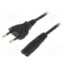 Cablu alimentare AC, 1.8m, 2 fire, culoare negru, CEE 7/7 (E/F) mufa, IEC C7 mama, SUNNY - C7E18