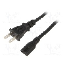 Cablu alimentare AC, 1.8m, 2 fire, culoare negru, IEC C7 mama, NEMA 1-15 (B) mufa, SUNNY - C7J18