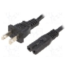Cablu alimentare AC, 1.8m, 2 fire, culoare negru, IEC C7 mama, NEMA 5-15 (B) mufa, ESPE - 