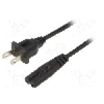 Cablu alimentare AC, 1.8m, 2 fire, culoare negru, IEC C7 mama, NEMA 5-15 (B) mufa, SUNNY - C7U18