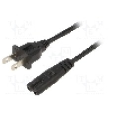 Cablu alimentare AC, 1.8m, 2 fire, culoare negru, IEC C7 mama, NEMA 5-15 (B) mufa, SUNNY - C7U18
