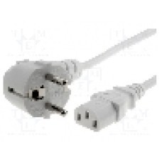 Cablu alimentare AC, 1.8m, 3 fire, culoare alb, CEE 7/7 (E/F) ştecar in unghi, IEC C13 mama, LIAN DUNG - 