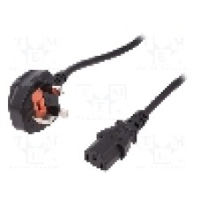 Cablu alimentare AC, 1.8m, 3 fire, culoare negru, BS 1363 (G) mufa, IEC C13 mama, ASSMANN - AK-440107-018-S
