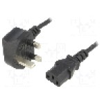 Cablu alimentare AC, 1.8m, 3 fire, culoare negru, BS 1363 (G) mufa, IEC C13 mama, ESPE - 