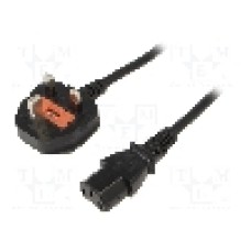 Cablu alimentare AC, 1.8m, 3 fire, culoare negru, BS 1363 (G) mufa, IEC C13 mama, SUNNY - C13G18