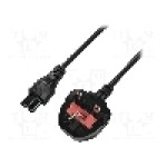 Cablu alimentare AC, 1.8m, 3 fire, culoare negru, BS 1363 (G) mufa, IEC C5 mama, LOGILINK - CP120