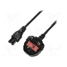 Cablu alimentare AC, 1.8m, 3 fire, culoare negru, BS 1363 (G) mufa, IEC C5 mama, LOGILINK - CP120