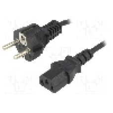 Cablu alimentare AC, 1.8m, 3 fire, culoare negru, CEE 7/7 (E/F) mufa, IEC C13 mama, ESPE - 