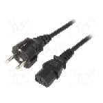Cablu alimentare AC, 1.8m, 3 fire, culoare negru, CEE 7/7 (E/F) mufa, IEC C13 mama, SUNNY - C13E18