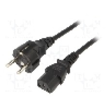 Cablu alimentare AC, 1.8m, 3 fire, culoare negru, CEE 7/7 (E/F) mufa, IEC C13 mama, SUNNY - C13E18