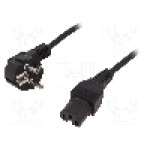 Cablu alimentare AC, 1.8m, 3 fire, culoare negru, CEE 7/7 (E/F) mufa, IEC C15 mama, LOGILINK - CP105