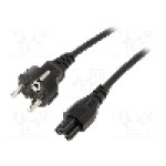 Cablu alimentare AC, 1.8m, 3 fire, culoare negru, CEE 7/7 (E/F) mufa, IEC C5 mama, SUNNY - C5E18