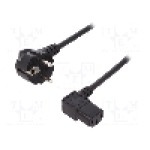 Cablu alimentare AC, 1.8m, 3 fire, culoare negru, CEE 7/7 (E/F) ştecar in unghi, IEC C13 mama 90°, ASSMANN - AK-440102-018-S