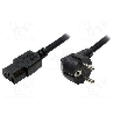 Cablu alimentare AC, 1.8m, 3 fire, culoare negru, CEE 7/7 (E/F) ştecar in unghi, IEC C13 mama, LOGILINK - CP090