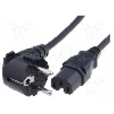 Cablu alimentare AC, 1.8m, 3 fire, culoare negru, CEE 7/7 (E/F) ştecar in unghi, IEC C15 mama, LIAN DUNG - 