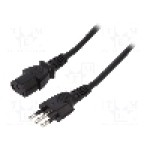 Cablu alimentare AC, 1.8m, 3 fire, culoare negru, CEI 23-50 (L) mufa, IEC C13 mama, SUNNY - C13IT18