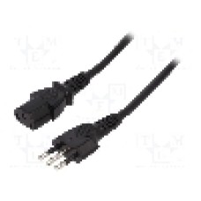 Cablu alimentare AC, 1.8m, 3 fire, culoare negru, CEI 23-50 (L) mufa, IEC C13 mama, SUNNY - C13IT18