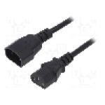 Cablu alimentare AC, 1.8m, 3 fire, culoare negru, IEC C13 mama, IEC C14 tata, AKYGA - AK-PC-03A