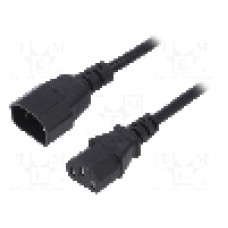 Cablu alimentare AC, 1.8m, 3 fire, culoare negru, IEC C13 mama, IEC C14 tata, AKYGA - AK-PC-03A