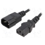 Cablu alimentare AC, 1.8m, 3 fire, culoare negru, IEC C13 mama, IEC C14 tata, ESPE - 