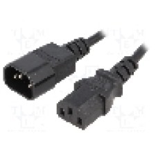 Cablu alimentare AC, 1.8m, 3 fire, culoare negru, IEC C13 mama, IEC C14 tata, ESPE - 