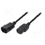 Cablu alimentare AC, 1.8m, 3 fire, culoare negru, IEC C13 mama, IEC C14 tata, LOGILINK - CP091