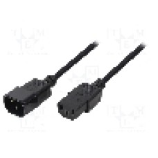 Cablu alimentare AC, 1.8m, 3 fire, culoare negru, IEC C13 mama, IEC C14 tata, LOGILINK - CP091