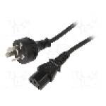 Cablu alimentare AC, 1.8m, 3 fire, culoare negru, IEC C13 mama, IRAM 2073 mufa, SUNNY - C13AG18