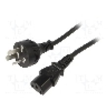 Cablu alimentare AC, 1.8m, 3 fire, culoare negru, IEC C13 mama, IRAM 2073 mufa, SUNNY - C13AG18