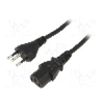 Cablu alimentare AC, 1.8m, 3 fire, culoare negru, IEC C13 mama, NBR 14136 (N) mufa, SUNNY - C13B18