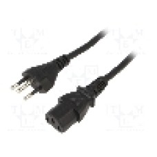 Cablu alimentare AC, 1.8m, 3 fire, culoare negru, IEC C13 mama, NBR 14136 (N) mufa, SUNNY - C13B18