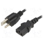 Cablu alimentare AC, 1.8m, 3 fire, culoare negru, IEC C13 mama, NEMA 5-15 (B) mufa, ESPE - 