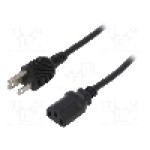 Cablu alimentare AC, 1.8m, 3 fire, culoare negru, IEC C13 mama, NEMA 5-15 (B) mufa, LOGILINK - CP099