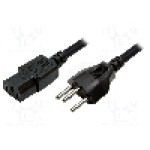Cablu alimentare AC, 1.8m, 3 fire, culoare negru, IEC C13 mama, SEV-1011 (J) mufa, LOGILINK - CP102