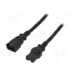 Cablu alimentare AC, 1.8m, 3 fire, culoare negru, IEC C14 tata, IEC C15 mama, LIAN DUNG - 