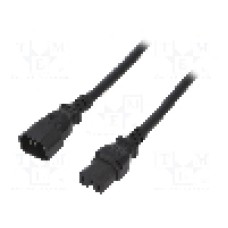 Cablu alimentare AC, 1.8m, 3 fire, culoare negru, IEC C14 tata, IEC C15 mama, LIAN DUNG - 