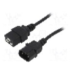 Cablu alimentare AC, 1.8m, 3 fire, culoare negru, IEC C14 tata, IEC C19 mama, AKYGA - AK-UP-02