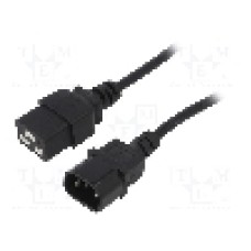 Cablu alimentare AC, 1.8m, 3 fire, culoare negru, IEC C14 tata, IEC C19 mama, AKYGA - AK-UP-02