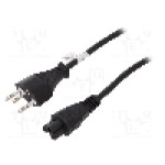 Cablu alimentare AC, 1.8m, 3 fire, culoare negru, IEC C5 mama, SEV-1011 (J) mufa, Goobay - 93960