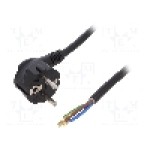 Cablu alimentare AC, 1.8m, 3 fire, culoare negru, cabluri, CEE 7/7 (E/F) ştecar in unghi, SCHUKO mufa, PLASTROL - W-98206
