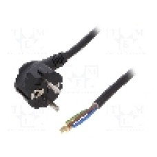Cablu alimentare AC, 1.8m, 3 fire, culoare negru, cabluri, CEE 7/7 (E/F) ştecar in unghi, SCHUKO mufa, PLASTROL - W-98206