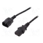 Cablu alimentare AC, 1.8m, {{Numar miezuri}} fire, culoare negru, IEC C13 mama, IEC C14 tata, ASSMANN - AK-440201-018-S