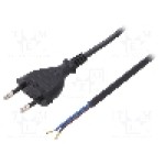 Cablu alimentare AC, 1m, 2 fire, culoare negru, cabluri, CEE 7/16 (C) mufa, PLASTROL - W-98464