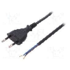 Cablu alimentare AC, 1m, 2 fire, culoare negru, cabluri, CEE 7/16 (C) mufa, PLASTROL - W-98464