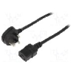 Cablu alimentare AC, 1m, 3 fire, culoare negru, BS 1363 (G) mufa, IEC C19 mama, LIAN DUNG - 