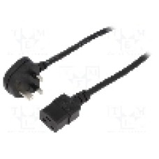 Cablu alimentare AC, 1m, 3 fire, culoare negru, BS 1363 (G) mufa, IEC C19 mama, LIAN DUNG - 