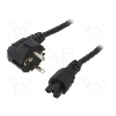 Cablu alimentare AC, 1m, 3 fire, culoare negru, CEE 7/7 (E/F) stecher in unghi, IEC C5 mama, AKYGA, AK-NB-08A, T143639